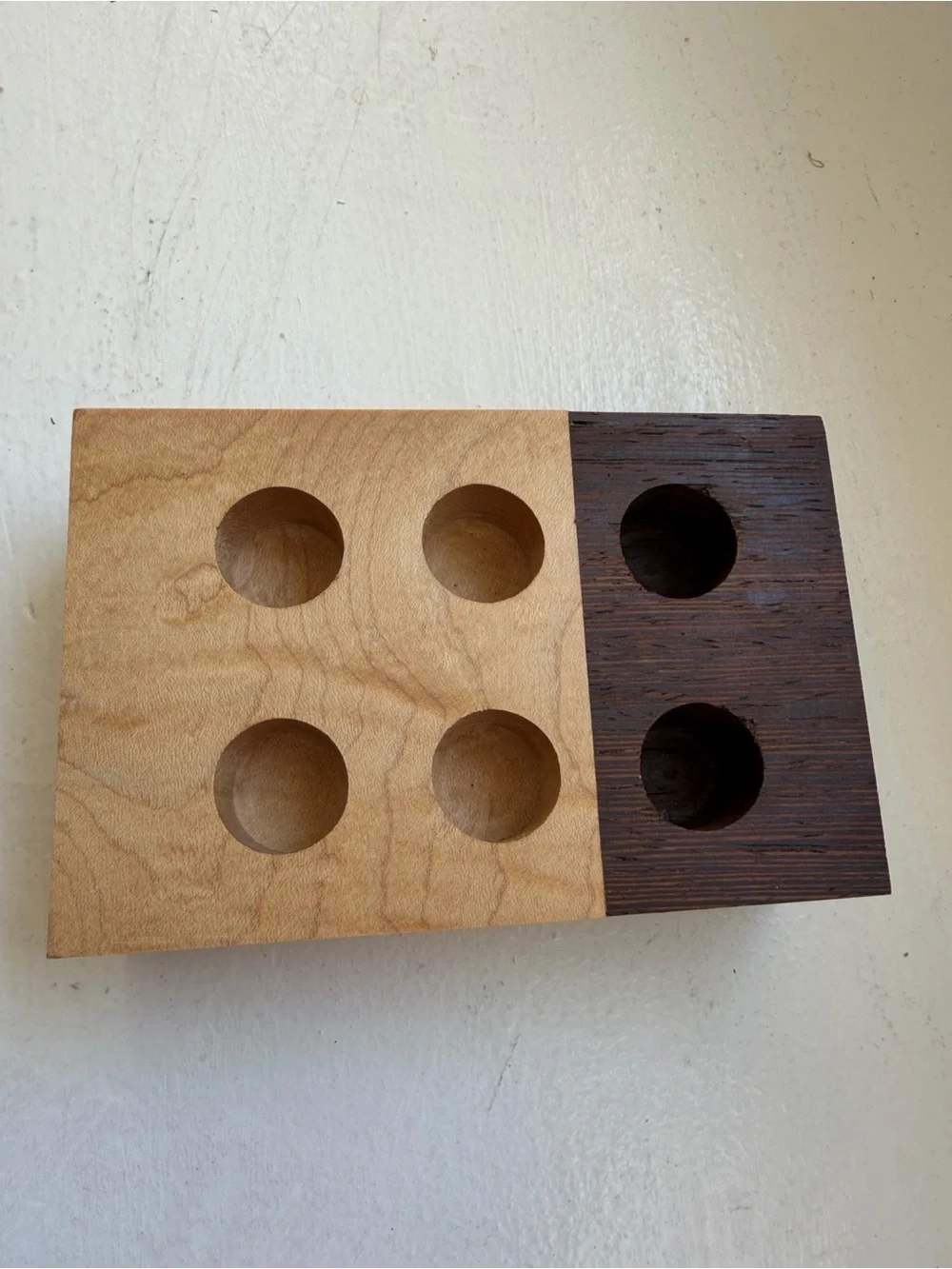 Kindred rollerball Wooden Multi-Hole Storage Block - Two-Tone Brown